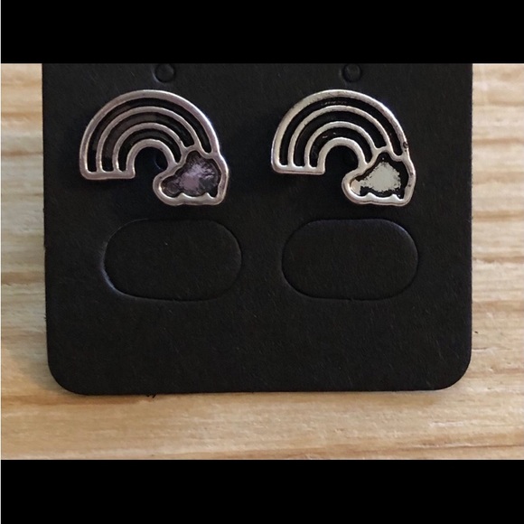 New! Silver Black Rainbow Earrings! - Picture 4 of 5